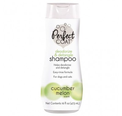 Шампунь 8in1 Perfect Coat Deodorize & Detangle Shampoo для собак и кошек, дезодорирующий, с ароматом огурца и дыни, 473 мл 680076/2085
