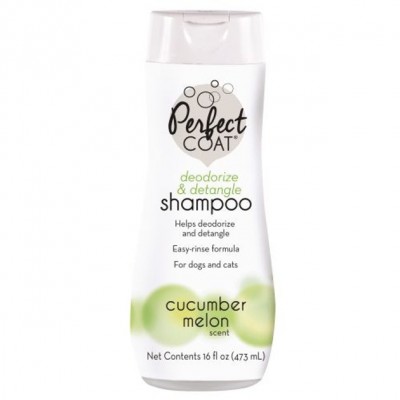 Шампунь 8in1 Perfect Coat Deodorize & Detangle Shampoo для собак і кішок, що дезодорує, з ароматом огірка та дині, 473 мл 680076/2085
