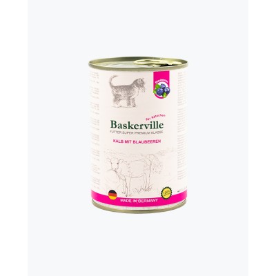 Консервований корм для кошенят Baskerville телятина з чорницею, 400г 21531/1797