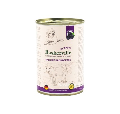 Консервований корм для цуценят Baskerville Телятина та ожина, 400 г 21556/1773