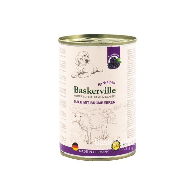 Консервований корм для цуценят Baskerville Телятина та ожина, 400 г 21556/1773