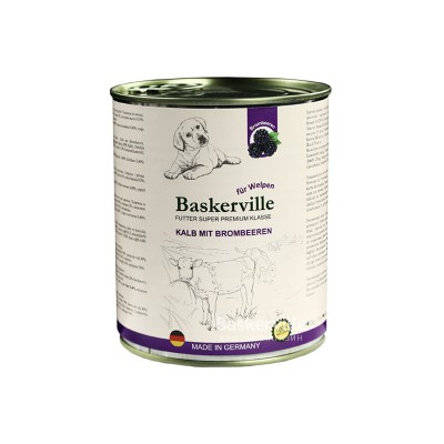 Консервований корм для цуценят Baskerville Телятина та ожина, 800г 21557/1919