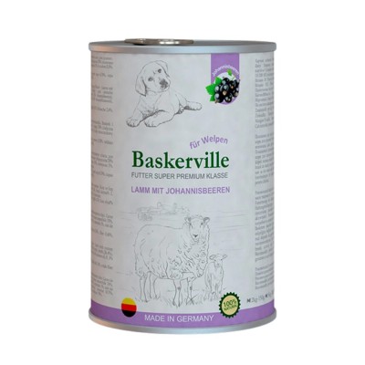 Консервований корм для цуценят Baskerville ягня та смородина, 400г 21558/1780