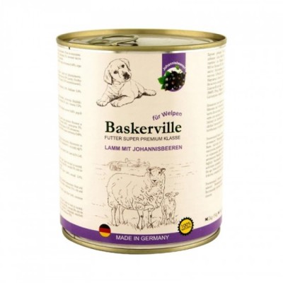 Консервований корм для цуценят Baskerville ягня та смородина, 800 г 21559/1902