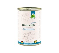 Консервированный корм класса холистик для собак Baskerville Лосось и говядина с пастернаком, шпинатом и зеленью, 400г 21562/1827