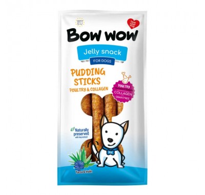 Лакомство для собак Пудинговые Палочки с птицей, коллагеном и юккой "Bow WOW" Mira Mar, 27-30 см - 6 шт/уп F441K