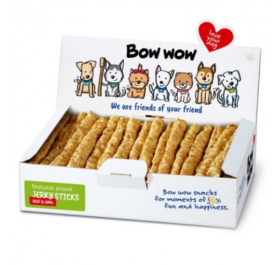 Лакомство для собак Палочки с говядиной и легкими "Bow WOW" Mira Mar, 50 шт/уп BW322