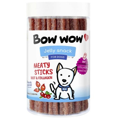 Ласощі для собак М'ясні палички з яловичини та колагену "Bow WOW" Mira Mar, 12 см/370 г-20 шт/уп BW252