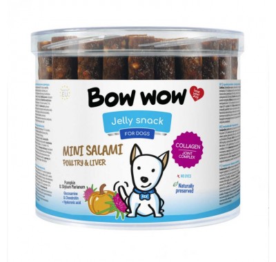 Ласощі для собак Палички Міні-салямі з птицею та печивом "Bow WOW" Mira Mar, 12 см-60 шт/уп BW466