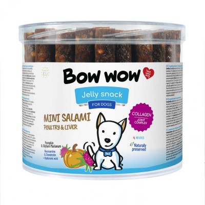 Ласощі для собак Палички Міні-салямі з птицею та печивом "Bow WOW" Mira Mar, 12 см-60 шт/уп BW466