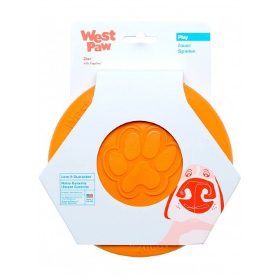 West Paw Zisc Flying Disc Игрушка для собак, оранжевая 22см