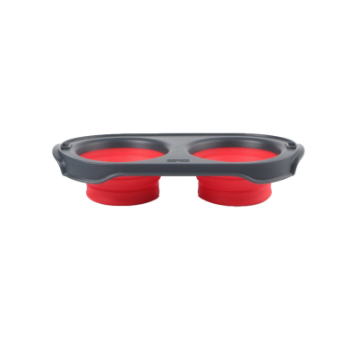 Dexas Pet Feeder Двойная Складная миска для собак и кошек 600 мл, красная 