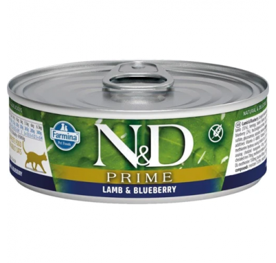 Влажный корм Farmina N&D Grain Free Prime Lamb Adult для кошек с ягненком и черникой (02062) 70 г