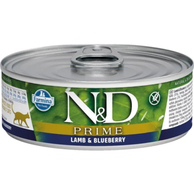 Влажный корм Farmina N&D Grain Free Prime Lamb Adult для кошек с ягненком и черникой (02062) 70 г