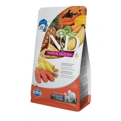 Низькозерновий сухий корм Farmina N&D Tropical Selection Salmon Adult Medium&Maxi з лососем та тропічними фруктами 2 кг, 42378