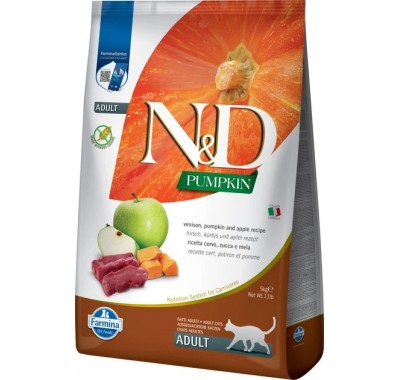 Беззерновой корм для кошек Farmina Cat N&D CAT PUMPKIN VENISON & APPLE ADULT с тыквой, олениной и яблоком 300 г, 35363