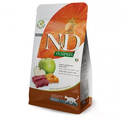 Беззерновой корм для кошек Farmina Cat N&D CAT PUMPKIN VENISON & APPLE ADULT с тыквой, олениной и яблоком 1,5 кг 35417