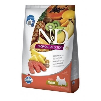 Низькозерновий сухий корм Farmina N&D TROPICAL SELECTION SALMON MINI з лососем та тропічними фруктами, 1,5 кг, 42354