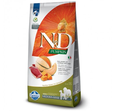 Беззерновий корм Farmina Pumpkin Duck & Cantaloupe Adult для собак середніх та великих порід з качкою та динею, (38968) 12 кг