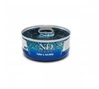 Влажный корм для кошек Farmina N&D Grain Free OCEAN TUNA AND SALMON тунец, лосось (02031) 70 г
