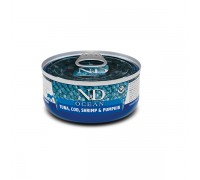 Влажный корм для кошек Farmina N&D Grain Free OCEAN TUNA, COD, SHRIMP & PUMPKIN, тунец, креветка, тыква, (01997) 70 г