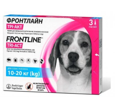 Краплі від бліх та кліщів Frontline TRI-ACT для собак від 10 до 20 кг