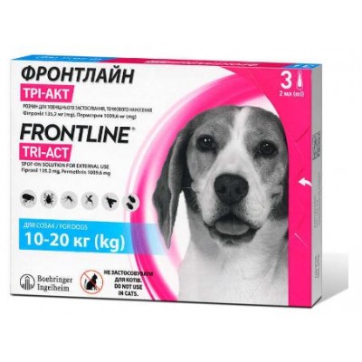 Краплі від бліх та кліщів Frontline TRI-ACT для собак від 10 до 20 кг