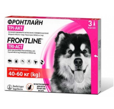 Краплі від бліх та кліщів Frontline TRI-ACT для собак від 40-60 кг