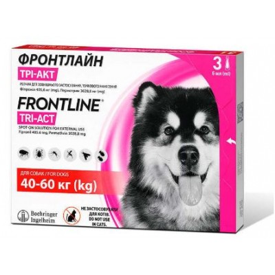 Краплі від бліх та кліщів Frontline TRI-ACT для собак від 40-60 кг