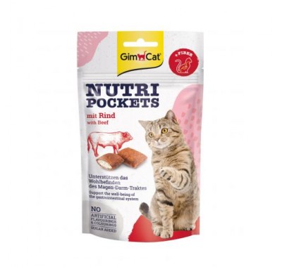Витаминные принадлежности GimCat Nutri Pockets для кошек, говядина, 60 г 419305/9213