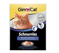 Витамины GimCat Schnurries для кошек, таблетки с лососем и таурином 420 г 409382