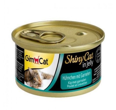 Вологий корм для кішок Gim Shiny Cat курка та креветки 70г 413129/327