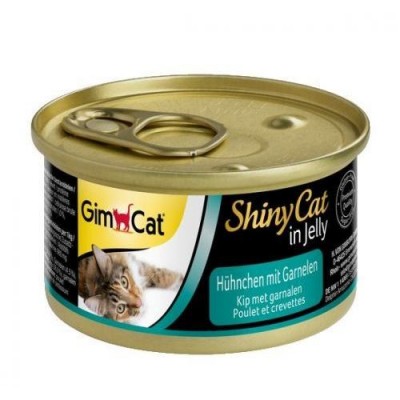 Вологий корм для кішок Gim Shiny Cat курка та креветки 70г 413129/327