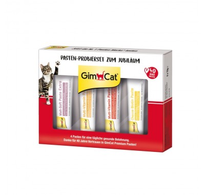 Бокс з пастами GimCat PASTEN-PROBIERSET ZUM JUBILAUM для котів 60 г (4штх15г) 431086