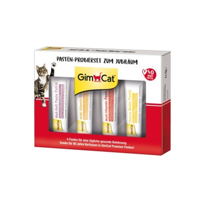 Бокс з пастами GimCat PASTEN-PROBIERSET ZUM JUBILAUM для котів 60 г (4штх15г) 431086