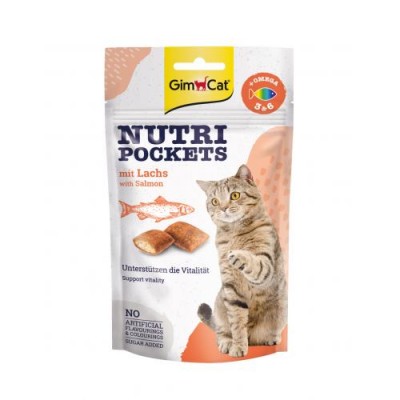 Вітамінні ласощі GimCat Nutri Pockets для кішок, лосось Омега 3+6 60г 419299/9206