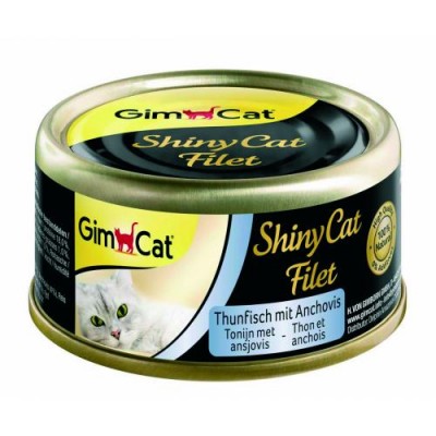 Вологий корм для котів Gim Shiny Cat Filet тунець та анчоус 70г 412924/761