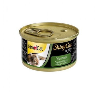 Вологий корм для котів GimCat Shiny Cat курка та трава 70г 413266