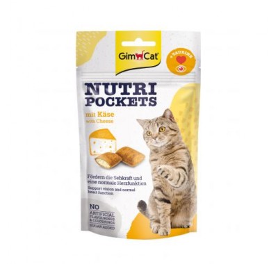 Витаминное лакомство GimCat Nutri Pockets для кошек, сыр с таурином, 60 г 419329/9237