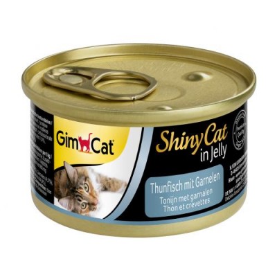 Вологий корм для котів Gim Shiny Cat тунець та креветка 70г 413099/297
