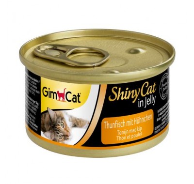 Вологий корм для котів Gim Shiny Cat тунець та курка 70г 413105/303