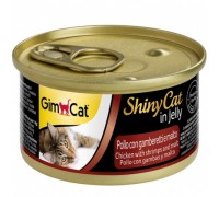Вологий корм для кішок Gim Shiny Cat курка, креветка та мальт 70г 413273