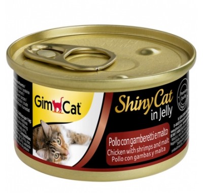 Вологий корм для кішок Gim Shiny Cat курка, креветка та мальт 70г 413273