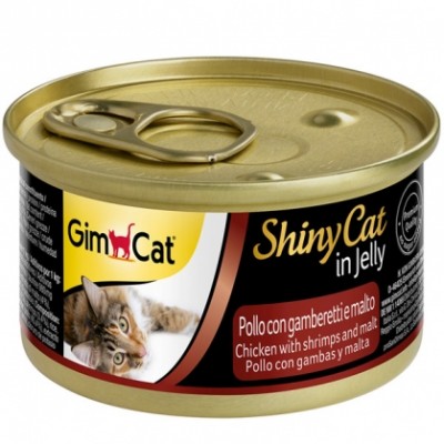 Вологий корм для кішок Gim Shiny Cat курка, креветка та мальт 70г 413273