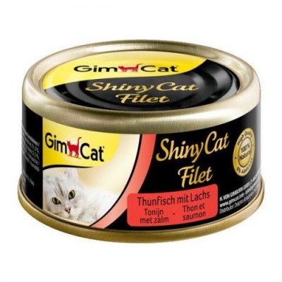 Вологий корм для кішок Gim Shiny Cat Filet тунець та лосось 70г 414324/201