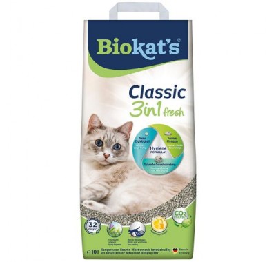 Наповнювач для котячого туалету Biokats CLASSIC (3in1) 10л 614212