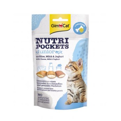 GimCat Nutri Pockets для кошенят Junior mix (сир, молоко, йогурт) + кальцій 60г 419381/9350
