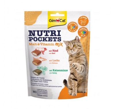 Витаминное лакомство GimCat Nutri Pockets для кошек, мультивитамин микс, 150 г 419251/0693