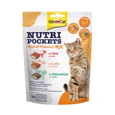 Вітамінні ласощі GimCat Nutri Pockets для кішок, мультивітамін мікс, 150 г 419251/0693