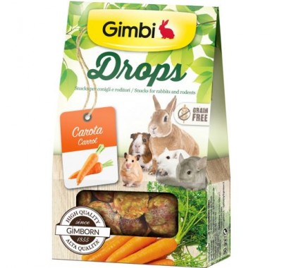 Ласощі для гризунів GimBi дропси з морквою 50г G201856